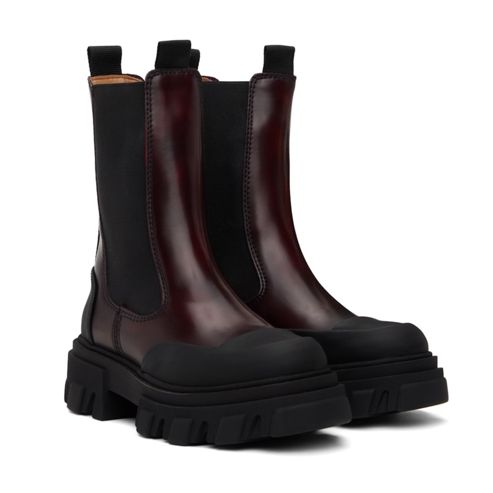 Ganni Cleated Mid Calf Chelsea Boots